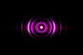 Abstract light purple circle with sound waves oscillating, technology background Royalty Free Stock Photo