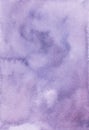 Abstract light purple watercolor background texture, hand painted. Artistic pastel violet color backdrop, stains on paper. Royalty Free Stock Photo