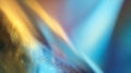 Abstract light refraction on metallic surface with rainbow prism glow gold blue tones futuristic background Royalty Free Stock Photo