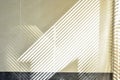 Abstract of light and shadow through blind window. Royalty Free Stock Photo