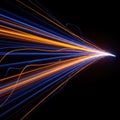 Abstract light streaks converging, representing data flow and speed Royalty Free Stock Photo