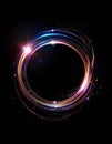 Abstract Light Trail Circle with Glowing Particles on Black Background Royalty Free Stock Photo