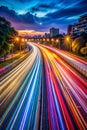 Slow shutter speed color light
