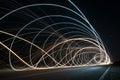 Abstract light trails on black background Royalty Free Stock Photo