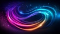 Abstract Light Trails with Blue Purple and Orange Hues on a Dark Royalty Free Stock Photo