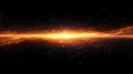 Abstract Light Trails Converging to a Glowing Point with Shimmering Particles on a Split Background