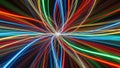 Abstract light trails forming a colorful network and data connection visualization Royalty Free Stock Photo