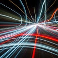 Abstract Light Trails Speed Motion Blur on Dark Background Royalty Free Stock Photo