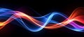 Colorful, flowing light waves against a black background Royalty Free Stock Photo