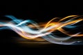 Abstract Light Trails on Black Background Royalty Free Stock Photo