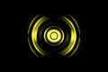 Abstract light yellow ring with sound waves oscillating background