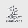 Abstract lighthouse line icon