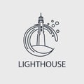 Abstract lighthouse line icon