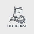 Abstract lighthouse line icon