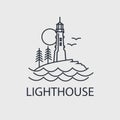 Abstract lighthouse line icon