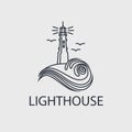 Abstract lighthouse line icon