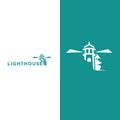 Abstract lighthouse logo design inspiration