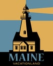 Abstract lighthouse - Maine, Vacationland, United States