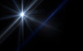 Abstract of lighting digital Blue lens flare in dark background Royalty Free Stock Photo