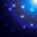 Abstract lights background with glowing stars