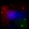 Abstract lights background with glowing stars