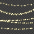 Abstract Ligth Bulb Garland on Transparent Background Vector Illustration Royalty Free Stock Photo