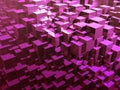 Abstract lilac cubes. 3d illustration.