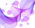 Abstract Lilac Transparent Wavy Veil Background Vector Billowy Lines Net with Bokeh