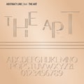 Abstract Line Alphabet and Digit Vector Royalty Free Stock Photo