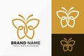 Abstract Line Art Butterfly Logo Vector Design. Brand Identity emblem, designs concept, logos, logotype element for template Royalty Free Stock Photo