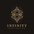 Abstract line art creative Infinity eye logo, mystical eyes logo icon vector template