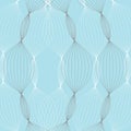 Abstract line art pattern curved crisscross lines on Blue background Vector