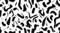 Abstract Line-Based Glyphs Resembling Undecipherable Script in Bold Black Strokes on White Background for Desi