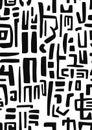 Abstract Line-Based Glyphs on White Background, Decorative Typography Concept Generative AI