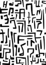 Abstract Line-Based Glyphs on White Background for Design and Art Projects Generative AI