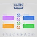 Four options or steps infographic. Business thin line icons. Template for your design works. Royalty Free Stock Photo