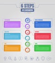 Six options or steps infographic. Business thin line icons. Template for your design works. Royalty Free Stock Photo