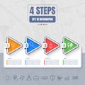 Four options or steps infographic on abstract line industrial background. Business thin line icons. Royalty Free Stock Photo