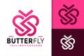 Abstract Line Butterfly Logo Design, brand identity logos vector, modern logo, Logo Designs Vector Illustration Template Royalty Free Stock Photo