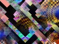 Abstract, line 3d colorful, black ground, Digital textile design, wallpaper