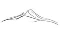 Minimalist Mountain Outline, Simple Line Art Peak, Abstract Nature Landscape Royalty Free Stock Photo