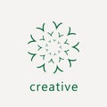 abstract line flower simple flat vector logo design