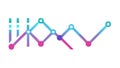Abstract line graph, fluctuating data visualization, vector design Generative AI Royalty Free Stock Photo