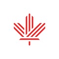 Abstract Line Maple Leaf Logo Design