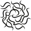 Abstract line pattern. Twisted curve shapes. Dynamic fluid illustration. Vector swirl design. Royalty Free Stock Photo