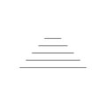 Abstract line Pyramid for infographics. Linear diagram, chart with 6 steps, levels. Vector illustration isolated on white