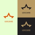 Abstract line star half letter M logo icon