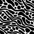 Black And White Leopard Print Seamless Vector Pattern