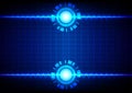 Abstract line zigzag and circle on blue light background