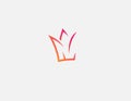 Abstract linear gradient logo icon crown princess beauty for girls